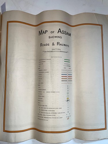 Lot 61 - India - Map of Assam Showing Roads and Railways 1937