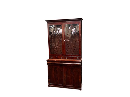 Lot 516 - A William IV mahogany glazed book case 222 x...