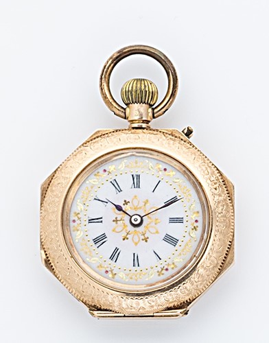 Lot 227 - Unsigned - A Swiss 14ct gold open faced pocket watch
