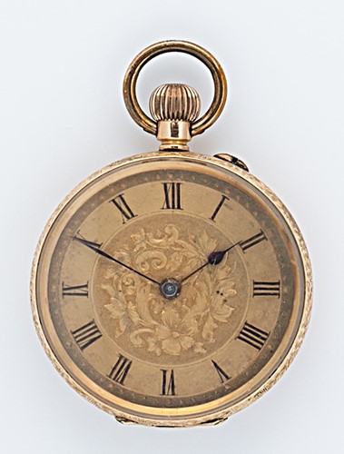 Lot 230 - Unsigned - A Swiss 14ct gold open faced pocket watch