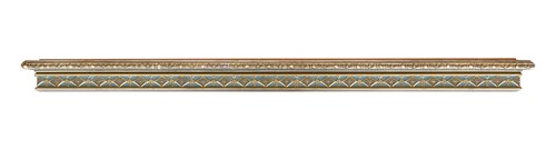 Lot 470 - A set of three blue painted and gilt pelmets, late 20th century