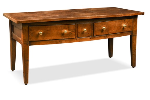 Lot 287 - An oak and fruitwood farmhouse side table, 19th century