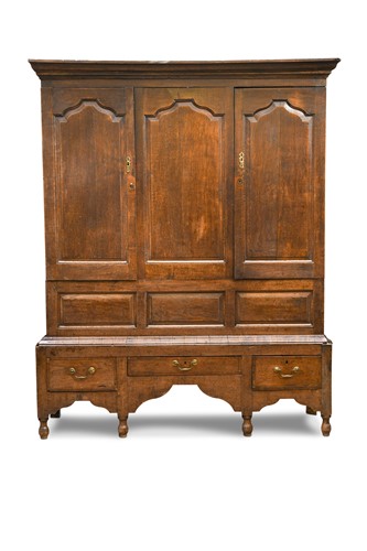 Lot 253 - An oak livery cupboard, 18th century