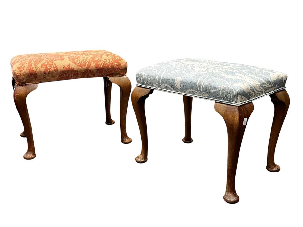 Lot 708 - An 18th century style pair of stools, with...