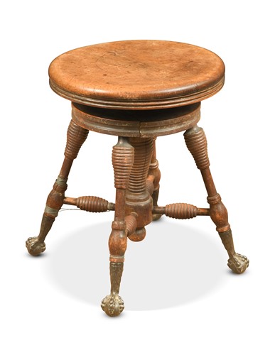 Lot 561 - A mahogany and stained beech adjustable piano stool, circa 1900
