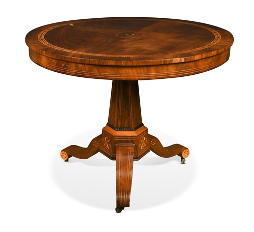Lot 468 - A Continental mahogany and marquetry centre table, 19th century