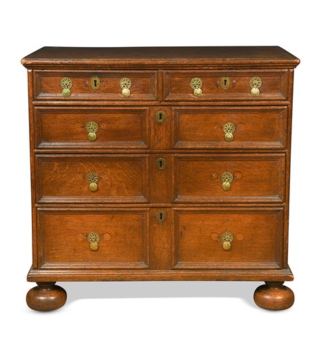 Lot 304 - An oak chest of drawers, late 17th century