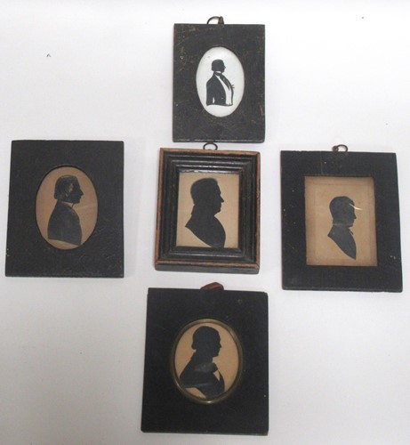 Lot 188 - A group of five 19th century silhouette...