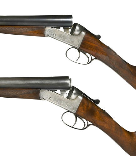 Lot 592 - Vickers, a composed pair of 12 bore boxlock ejector guns, Nos. 5563 and 5576