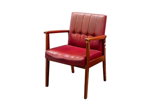 Lot 770 - A late 20th century red leatherette desk chair,...