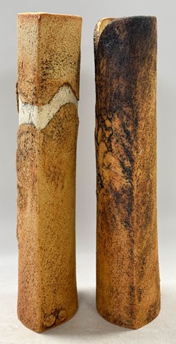 Lot 54 - Nigel Edmondson, a composed pair of stoneware vases
