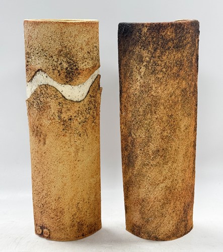 Lot 54 - Nigel Edmondson, a composed pair of stoneware vases