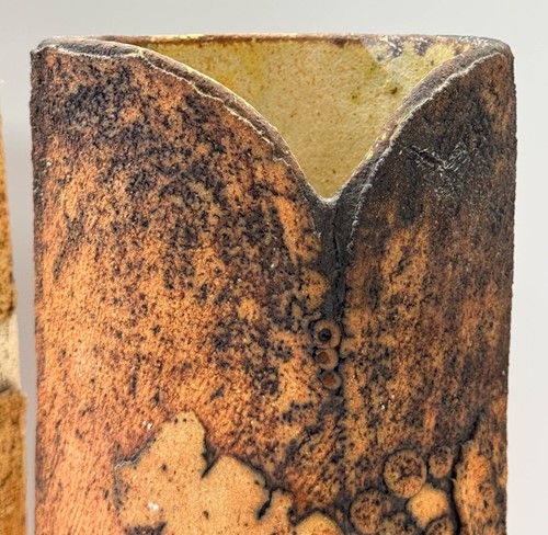 Lot 54 - Nigel Edmondson, a composed pair of stoneware vases