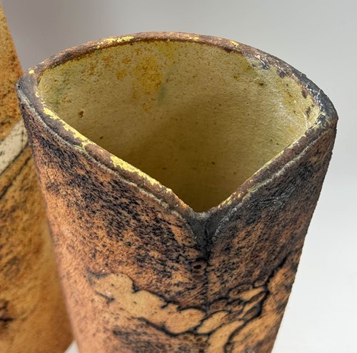 Lot 54 - Nigel Edmondson, a composed pair of stoneware vases