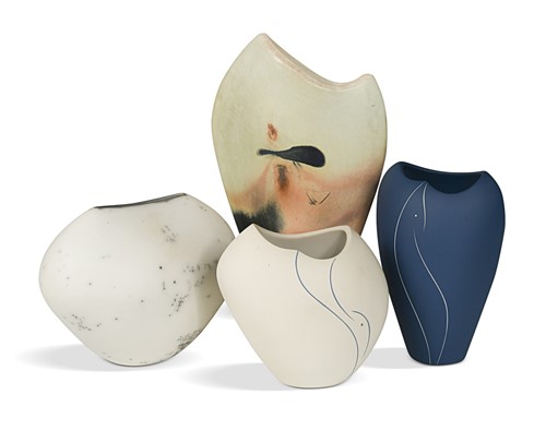 Lot 67 - Sue Dyer, two Mishima inlay vessels
