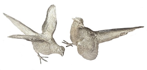 Lot 274 - A pair of Elizabeth II silver table ornaments modelled as pheasants