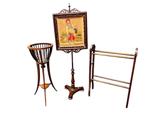 Lot 723 - An Edwardian mahogany and inlaid jardiniere...