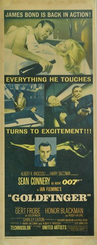 Lot 128 - James Bond, Goldfinger (1964), a US Insert film poster