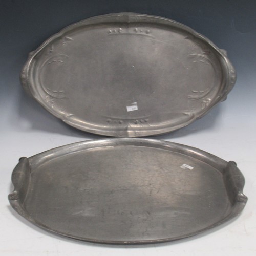 Lot 40 - Two oval pewter trays, one Tudric, the other...