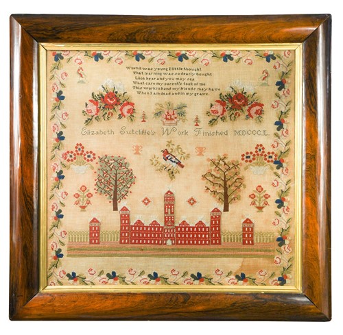 Lot 512 - A large Victorian needlework sampler, dated 1850