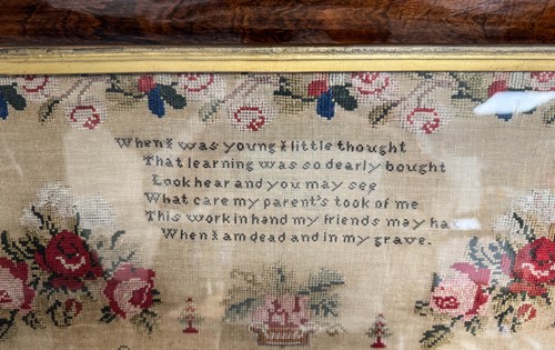 Lot 512 - A large Victorian needlework sampler, dated 1850