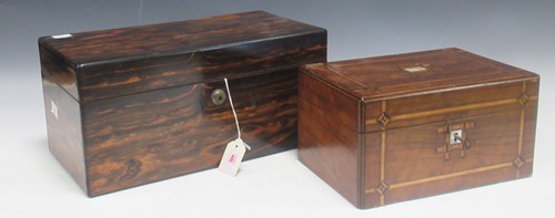 Lot 191 - A 19th century coromandel wood tea caddy