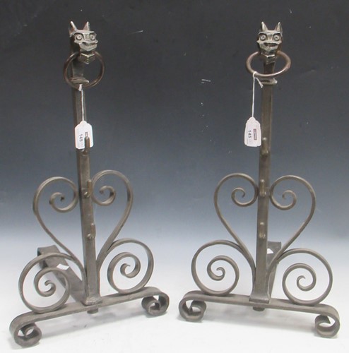 Lot 145 - A pair of early 20th century wrought iron...