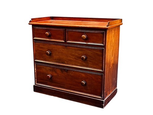 Lot 664 - A Victorian mahogany chest of drawers, with...