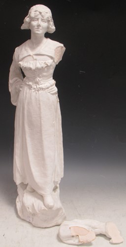 Lot 190 - A plaster figure of a young lady, 62cm...