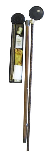 Lot 178 - Two walking sticks, one with white metal...
