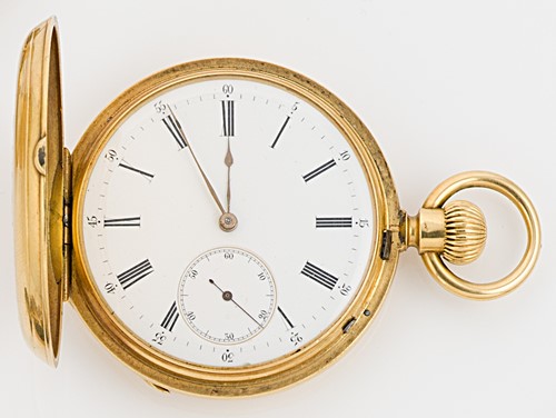 Lot 224 - Legrand, Genève - A late 19th century 18ct gold hunter pocket watch