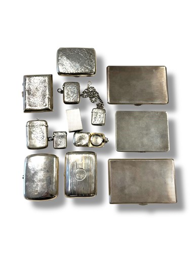 Lot 342 - A collection of silver smoking accessories...