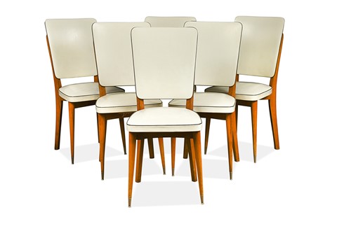 Lot 224 - A set of six French Art Deco dining chairs