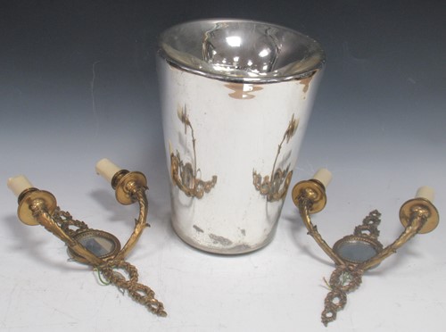 Lot 70 - A double walled Art Deco mirror glass vase,...