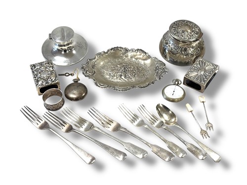 Lot 340 - A collection of eight various silver napkin...