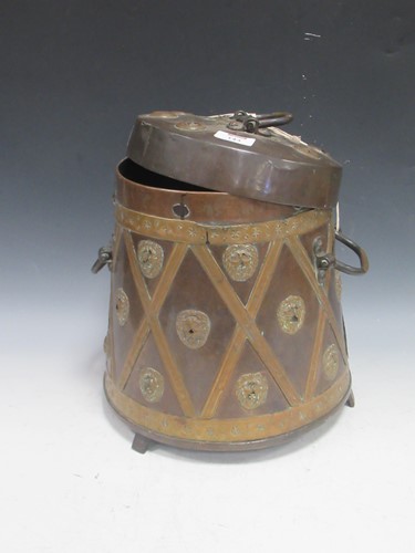 Lot 143 - A Dutch copper and brass mounted doofpot
