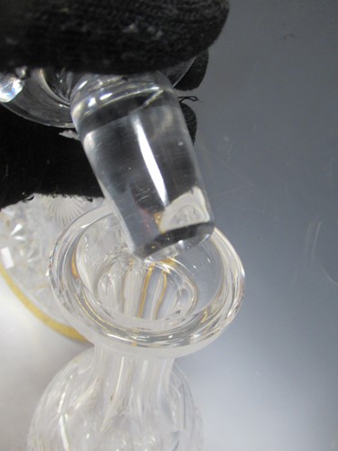 Lot 130 - A Waterford cut glass decanter; a cut glass...