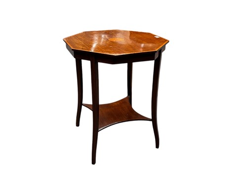 Lot 773 - An Edwardian mahogany and inlaid octagonal...