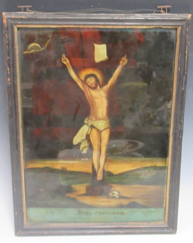 Lot 50 - A 19th century reverse glass picture of The...