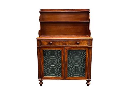 Lot 677 - A Regency mahogany chiffonier, the raised back...
