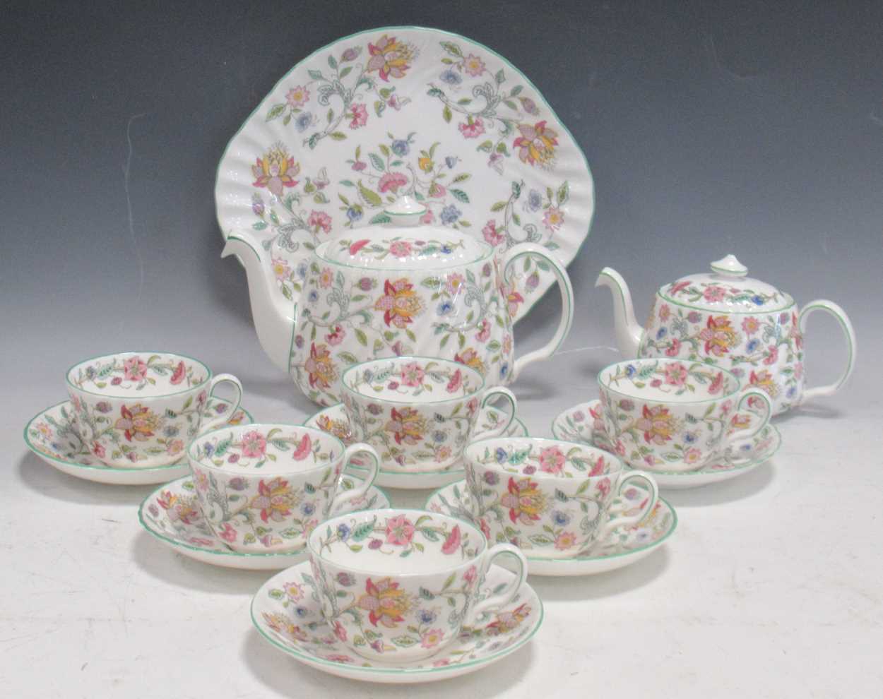 Lot 114 - A Minton Haddon Hall pattern tea service for...