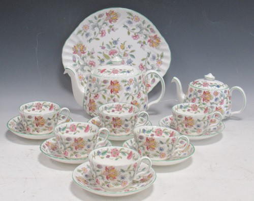 Lot 114 - A Minton Haddon Hall pattern tea service for...