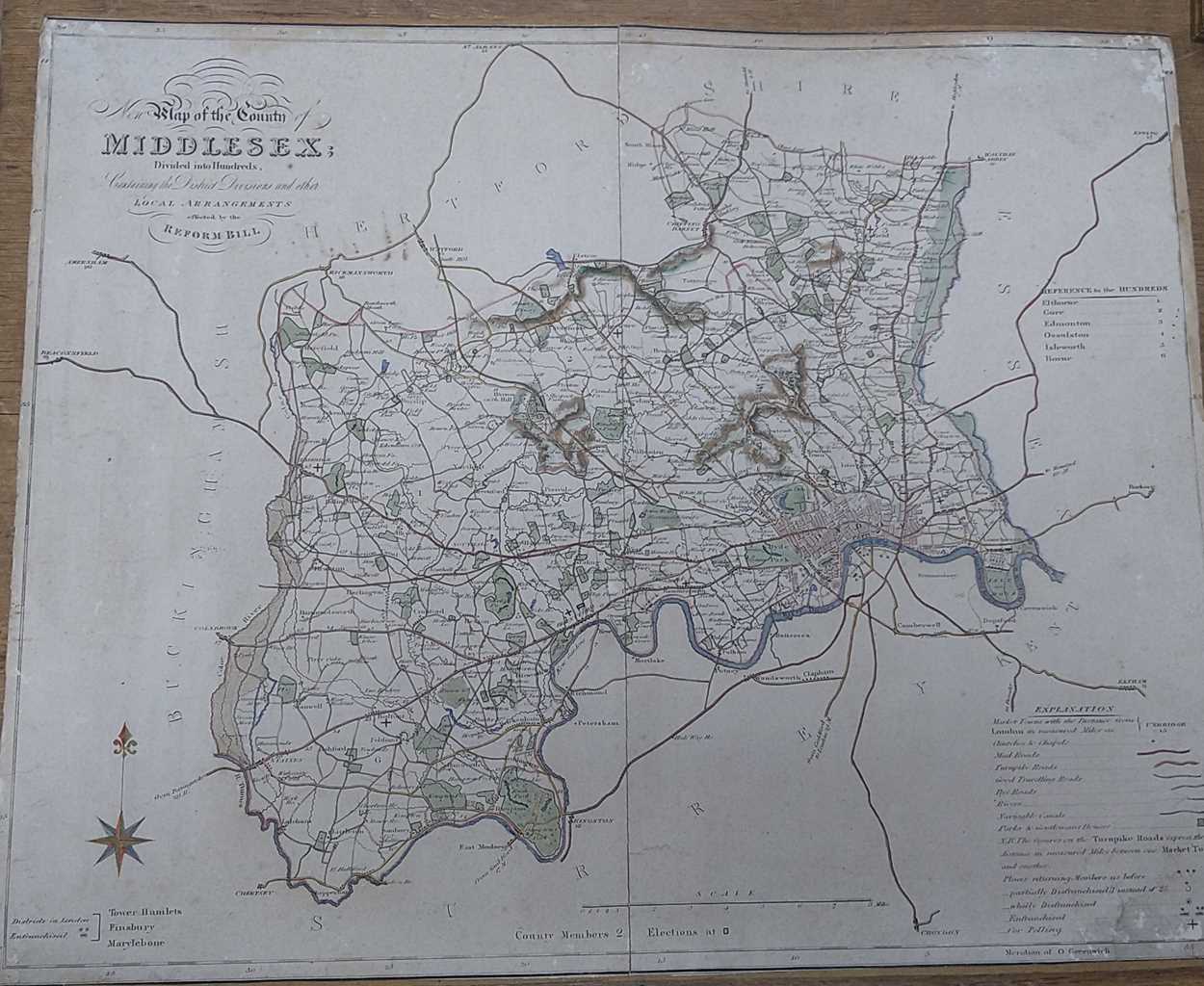 Lot 288 - A 19th century Electoral Map of Outer London,...