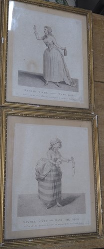 Lot 565 - Pair of framed 18th century stipple engravings...