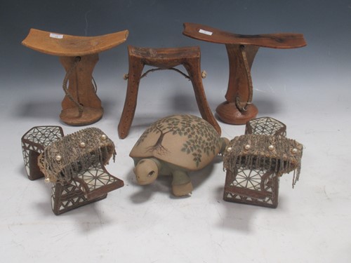 Lot 91 - A pair of Turkish Ottoman hardwood Hamam...