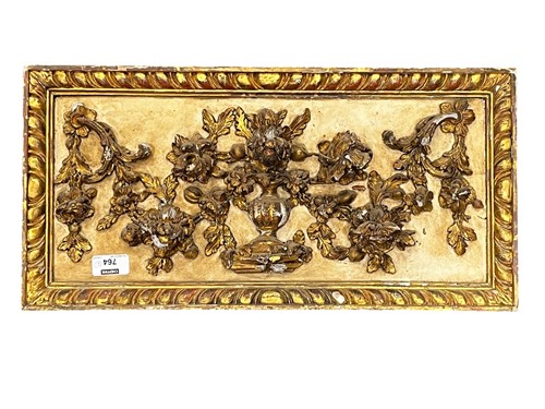 Lot 764 - A French gilt gesso decorative element,...