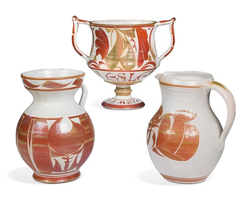 Lot 55 - Alan Caiger-Smith (1930-2020) for Aldermaston Pottery, two similar earthenware jugs