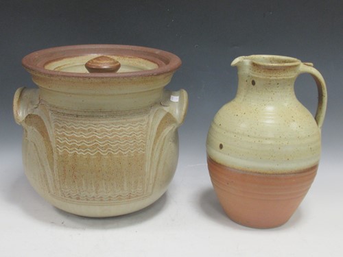 Lot 80 - Michael (Mick) Casson OBE (1925-2003), a large stoneware bread crock with combed decoration