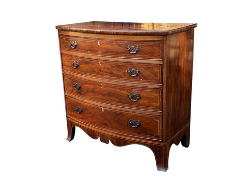 Lot 747 - A 19th century mahogany bow front chest of...