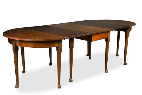 Lot 343 - A George III mahogany D end dining table